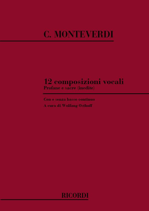 12 Composizioni Vocali Profane E Sacre (Inedite) - Per Voce E Pianoforte - pro zpěv a klavír
